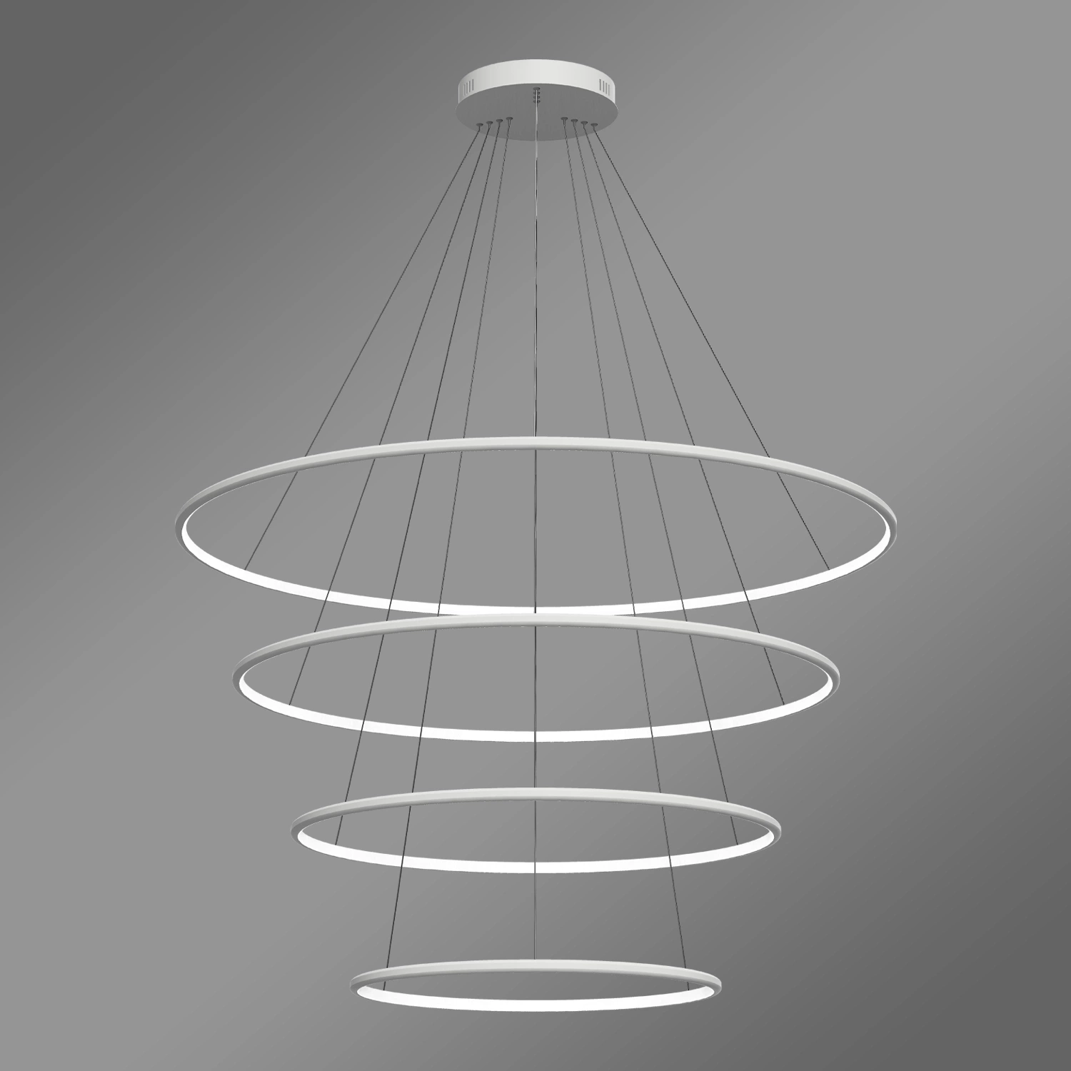 Nowoczesna lampa wisząca Led Orbit No 4 120cm biała sterowana pilotem