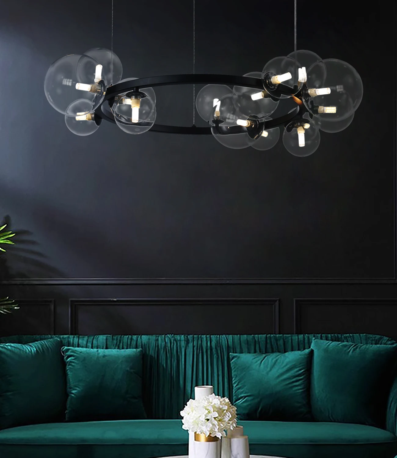Zobacz lampę Glass Orbit z kulistymi kloszami