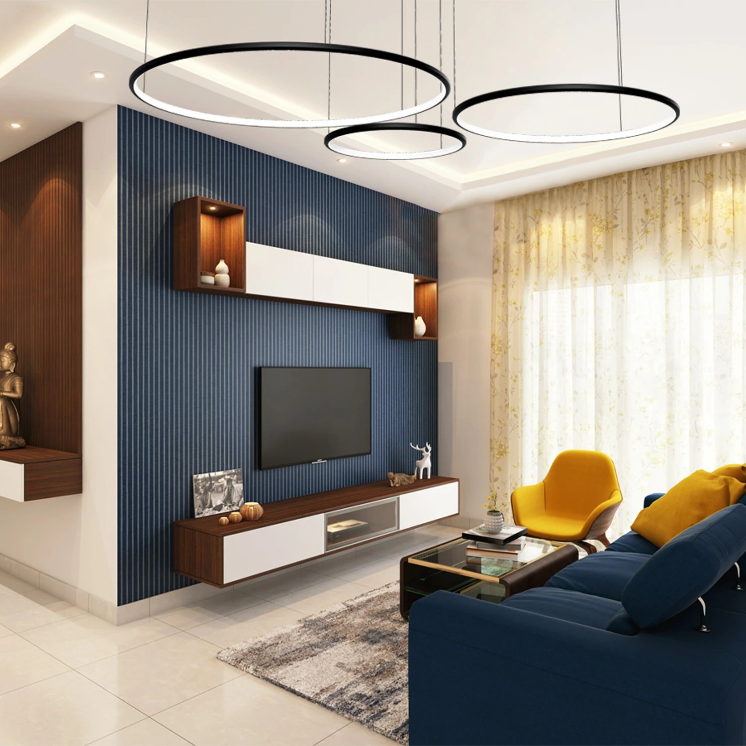Designerska lampa ring LED Orbit S No.3 czarna – możliwość dowolnej konfiguracji wysokości i rozmieszczenia ringów
