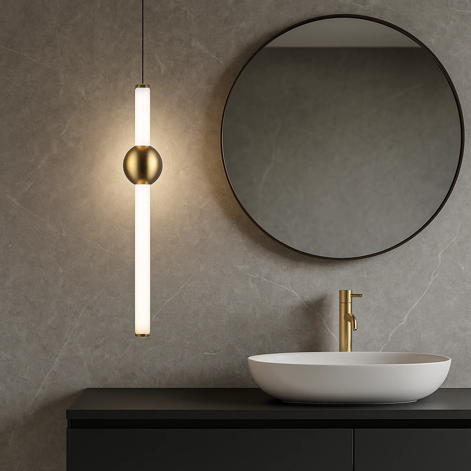 Lampa LED Led Solis B1 w złotej wersji 3000K – eleganckie oświetlenie do salonu lub łazienki