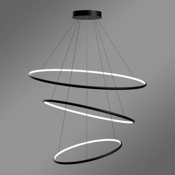 Nowoczesna lampa wisząca Led Orbit No.3 100cm czarna sterowana pilotem barwa ciepła 3K  LEDesign