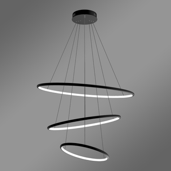 Nowoczesna lampa wisząca Led Orbit No.3 80cm czarna sterowana pilotem barwa ciepła 3K LEDesign