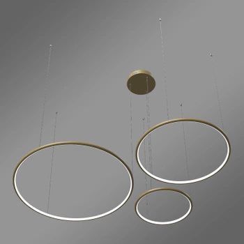 Nowoczesna lampa wisząca Led Orbit S No.3 80cm złota ściemnialna triak barwa ciepła 3K  LEDesign