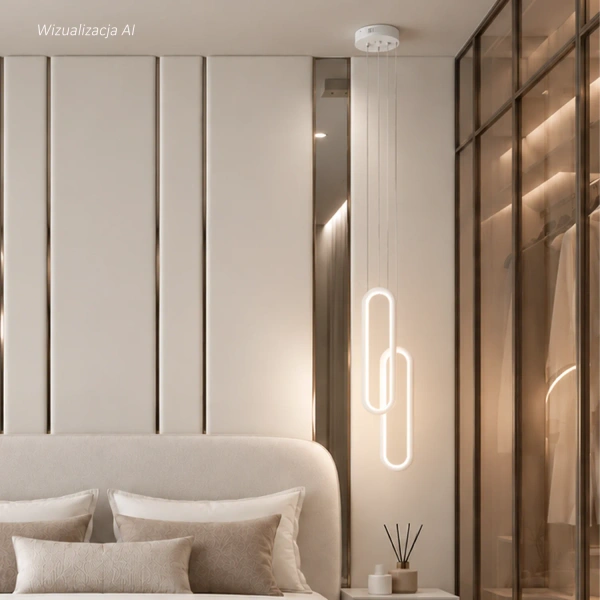 Nowoczesna lampa wisząca Led Ellipse No.2 biała 4000K LEDesign