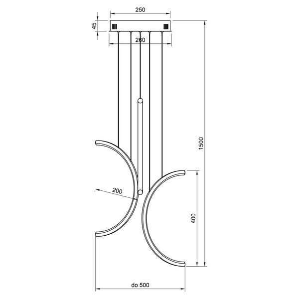 Nowoczesna lampa wisząca Led Moon No.3 40 cm czarna barwa neutralna 4K LEDesign