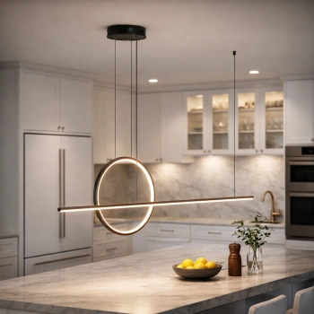 Nowoczesna lampa wisząca Led Geometrik 2 40 cm czarna barwa ciepła 3K LEDesign