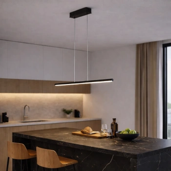 Nowoczesna lampa wisząca Led LINE 80 cm czarna barwa ciepła 3K LEDesign