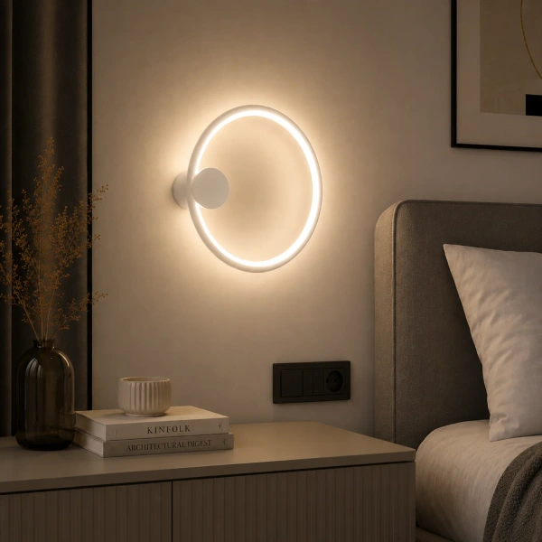 Nowoczesny kinkiet LED Moon 30 cm biały 3000K LEDesign