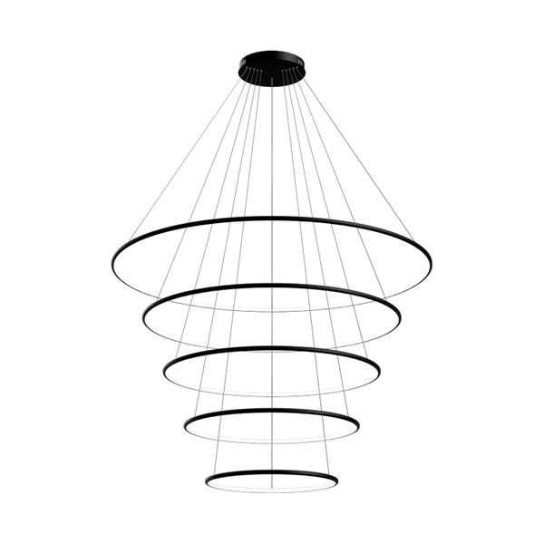 Nowoczesna lampa wisząca Led Orbit No.5 150cm czarna smart barwa ciepła 3K LEDesign