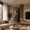 Nowoczesna lampa wisząca Led Moon No.3 40 cm złota z pilotem 4000K LEDesign