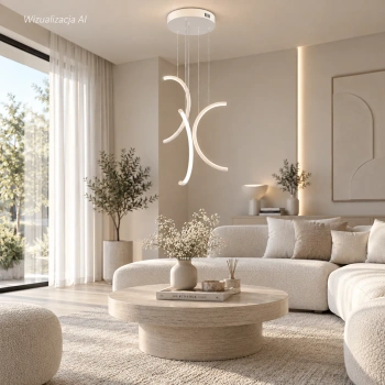 Nowoczesna lampa wisząca Led Moon No.3 40 cm biała 3000K LEDesign