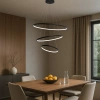 Nowoczesna lampa wisząca Led Orbit No.3 80cm czarna sterowana pilotem barwa neutralna 4K  LEDesign