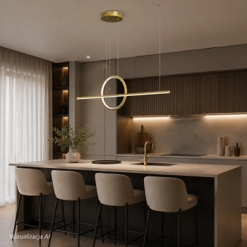 Nowoczesna lampa wisząca Led Geometrik 3 30 cm złota smart 3000K LEDesign