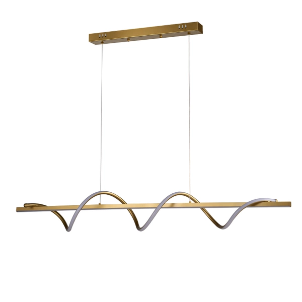 Nowoczesna złota lampa wisząca LED Golden Wave 100 cm