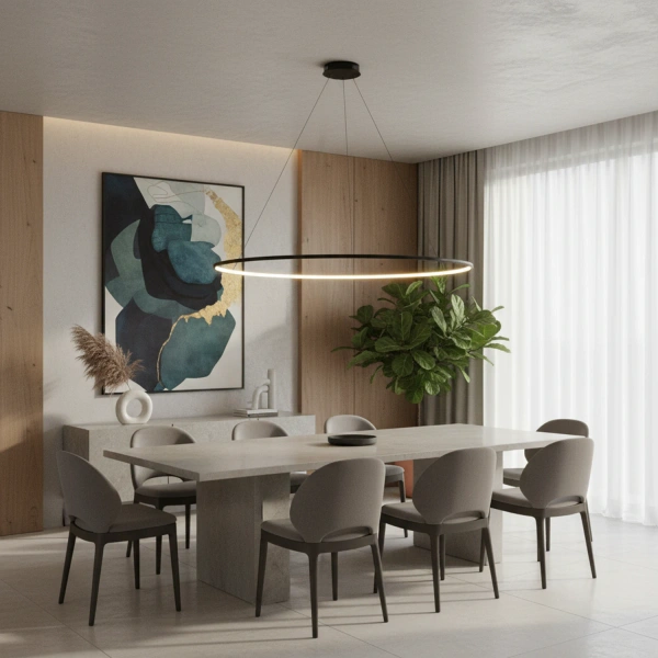 Nowoczesna lampa wisząca Led Orbit No.1 120 cm czarna ściemnialna triak barwa ciepła 3K LEDesign