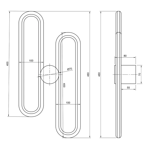 Nowoczesny kinkiet LED Led Ellipse No.2 złoty 3000K LEDesign