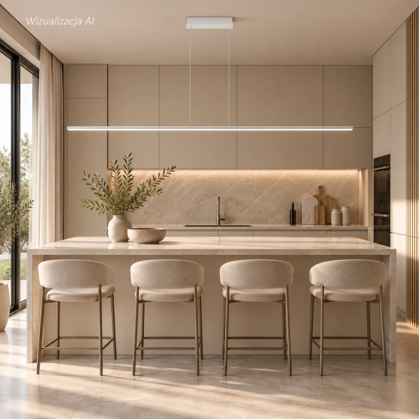 Nowoczesna Lampa wisząca Led Line 180 cm biała z pilotem 3000K–6000K LEDesign