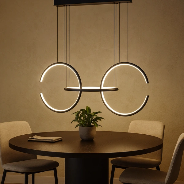 Nowoczesna lampa wisząca Led Celestial No.3 cm czarna barwa neutralna 4K LEDesign