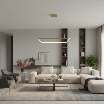 Lampa wisząca Led Quadrum No.1 100 cm złota 3000K LEDesign