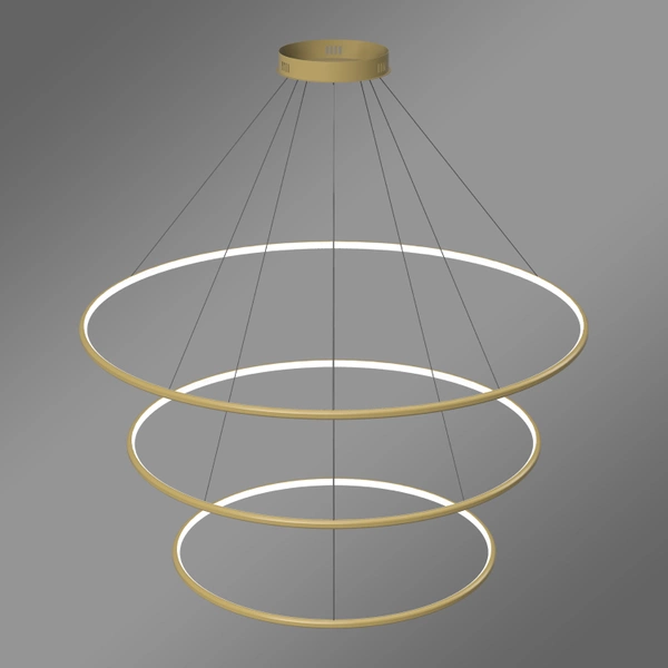 Nowoczesna lampa wisząca Led Orbit No.3 120cm złota ściemnialna triak barwa ciepła 3K LEDesign