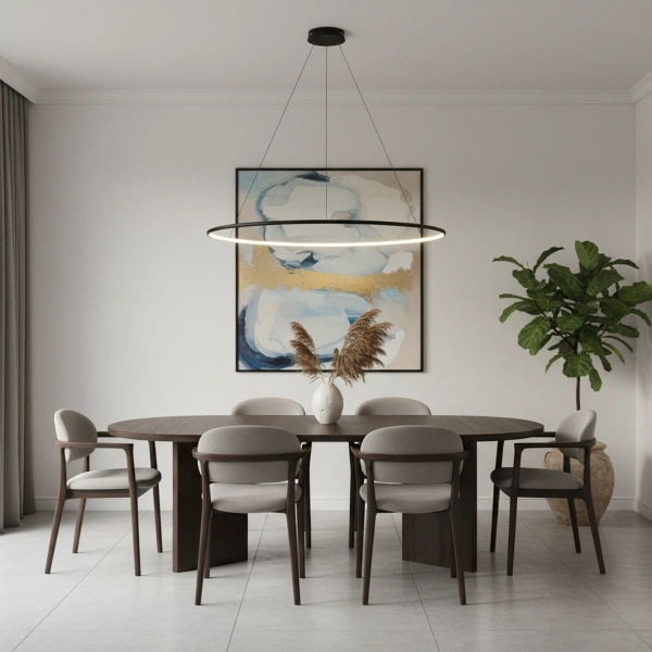 Nowoczesna lampa wisząca Led Orbit No.1 120 cm czarna ściemnialna triak barwa neutralna 4K LEDesign