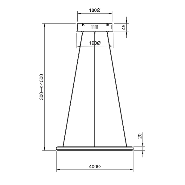 Lampa wisząca Led Orbit 40 No.1 cm 4k biała baza