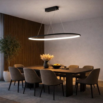 Nowoczesna lampa wisząca Led Ellipse No.1 120 cm czarna 4K LEDesign