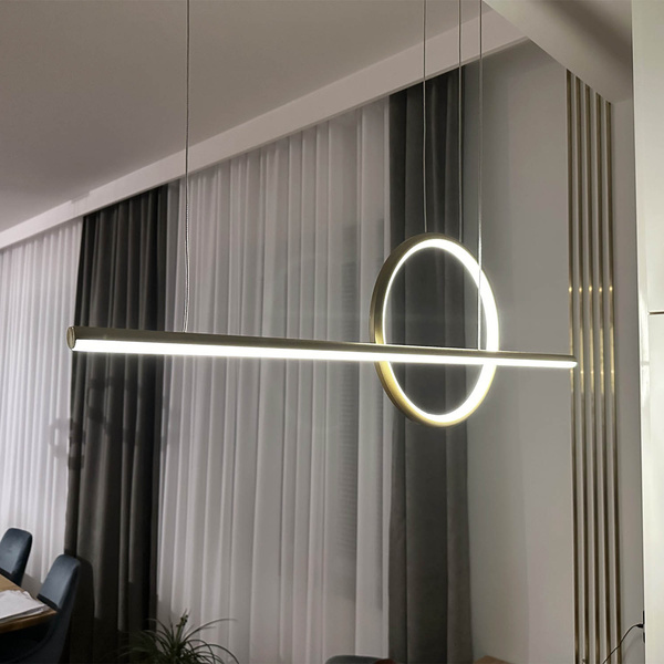 Nowoczesna lampa wisząca Led Geometrik 2 40 cm złota barwa neutralna 4K LEDesign