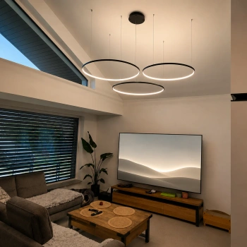 Nowoczesna lampa wisząca Led Orbit S No.3 120cm czarna barwa ciepła 3K LEDesign
