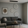 Nowoczesna lampa wisząca Led Moon No.3 czarna z pilotem 4000K LEDesign
