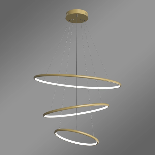 Nowoczesna lampa wisząca Led Orbit No.3 80cm złota ściemniana triak barwa neutralna 4K LEDesign