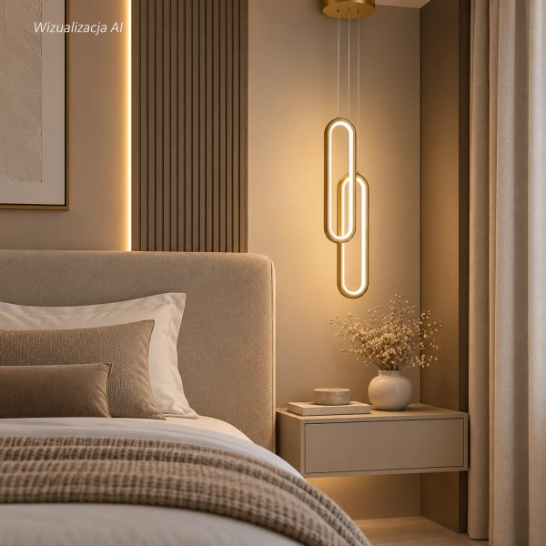 Nowoczesna lampa wisząca Led Ellipse No.2 złota 3000K LEDesign