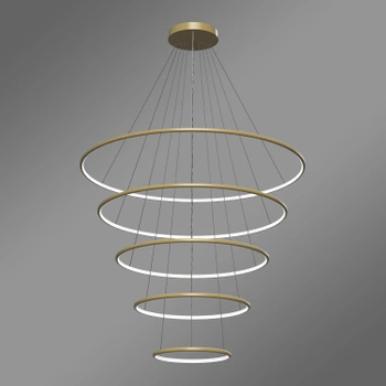 Nowoczesna lampa wisząca Led Orbit No.5 120cm złota ściemnialna triak barwa neutralna 4K LEDesign