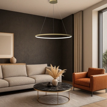 Nowoczesna lampa wisząca Led Orbit No.1 80 cm złota barwa ciepła 3K LEDesign