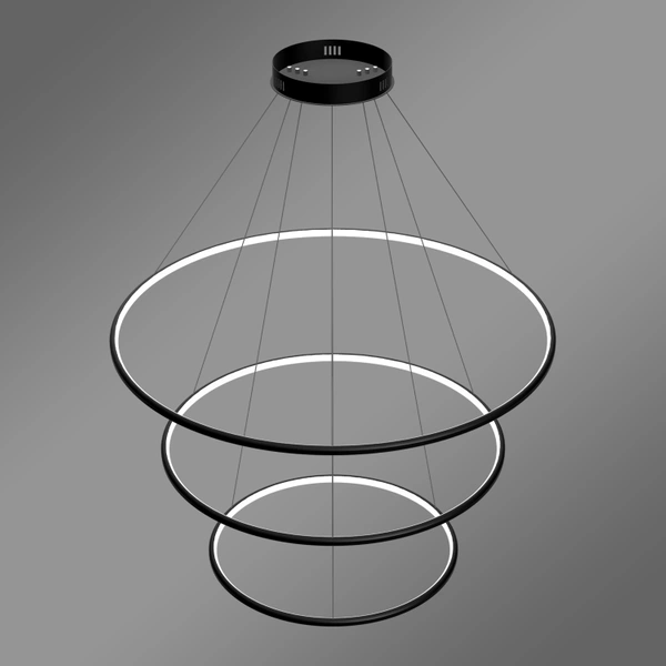 Nowoczesna lampa wisząca Led Orbit No.3 100cm czarna sterowana pilotem barwa ciepła 3K  LEDesign