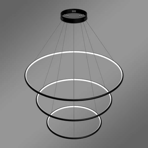 Nowoczesna lampa wisząca Led Orbit No.3 100cm czarna sterowana pilotem barwa neutralna 4K LEDesign