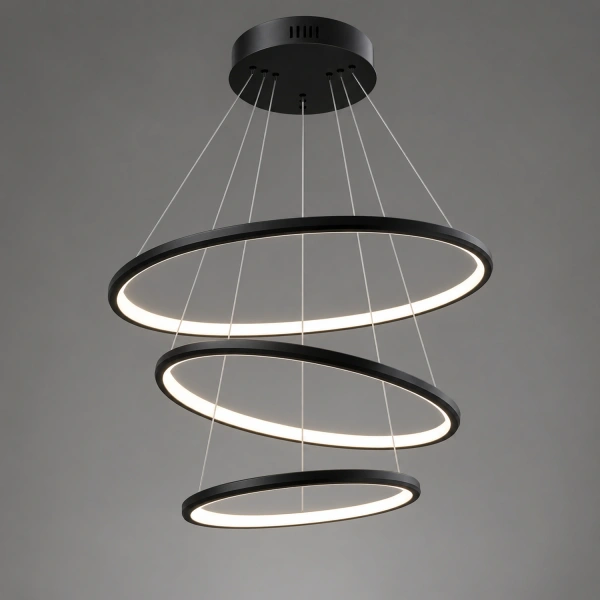Nowoczesna lampa wisząca Led Orbit No.3 50cm czarna 4000K LEDesign
