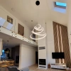Nowoczesna lampa wisząca Led Orbit No.5 150cm czarna sterownana pilotem barwa neutralna 4K LEDesign