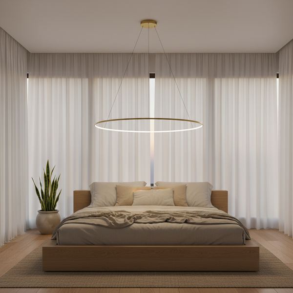 Nowoczesna lampa wisząca Led Orbit No.1 150 cm złota barwa ciepła 3K LEDesign