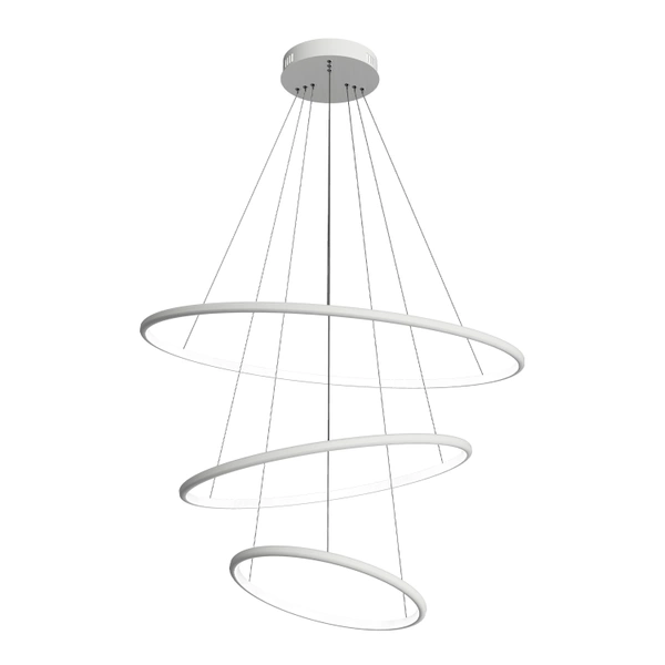 Nowoczesna lampa wisząca Led Orbit No.3 80cm biała ściemnialna triak barwa ciepła 3K LEDesign