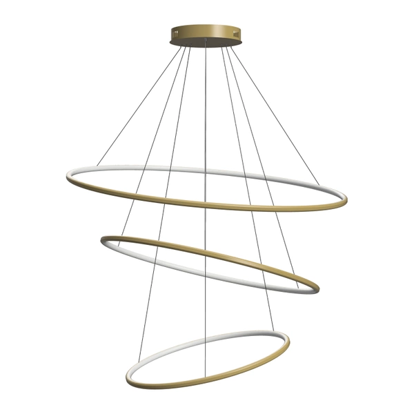 Nowoczesna lampa wisząca Led Orbit No.3 100cm złota sterowana pilotem barwa ciepła 3k LEDesign