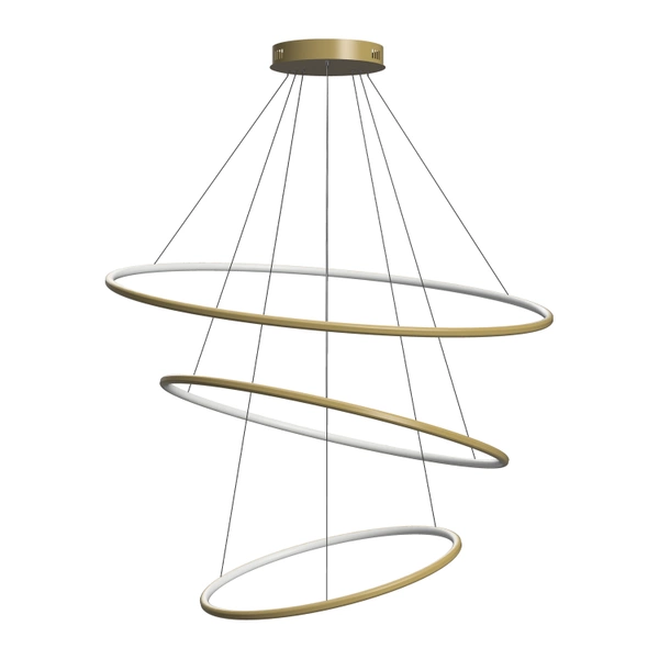 Nowoczesna lampa wisząca Led Orbit No.3 100cm złota ściemnialna triak barwa neutralna 4K LEDesign