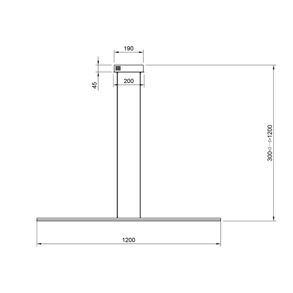 Lampa wisząca Led LINE 120 cm 3k czarna ściemnialna pilot LEDesign