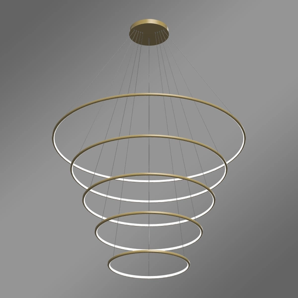 Nowoczesna lampa wisząca Led Orbit No.5 150cm złota z pilotem 3000K–6000K LEDesign