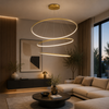 Nowoczesna lampa wisząca Led Orbit No.3 150cm złota barwa neutralna 4K LEDesign