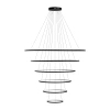 Nowoczesna lampa wisząca Led Orbit No.6 150cm czarna sterownana pilotem barwa ciepła 3K LEDesign