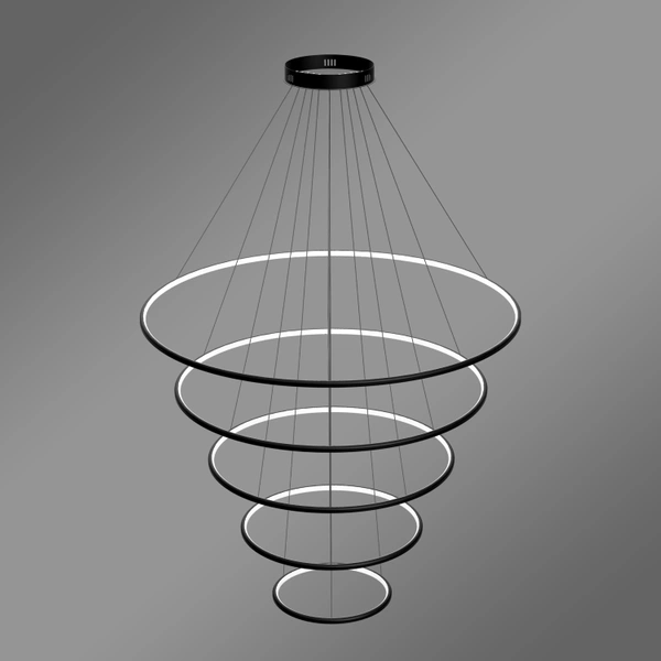 Nowoczesna lampa wisząca Led Orbit No.5 120cm czarna sterowana pilotem barwa ciepła 3K LEDesign