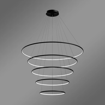 Nowoczesna lampa wisząca Led Orbit No.5 150cm czarna sterowana pilotem barwa ciepła 3K LEDesign