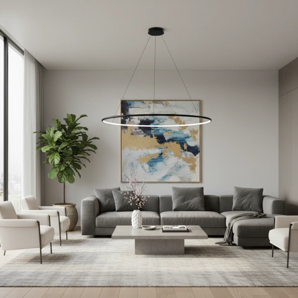 Nowoczesna lampa wisząca Led Orbit No.1 120 cm czarna ściemnialna triak barwa ciepła 3K LEDesign