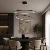 Nowoczesna lampa wisząca Led Orbit No.3 150cm czarna sterowana pilotem barwa ciepła LEDesign